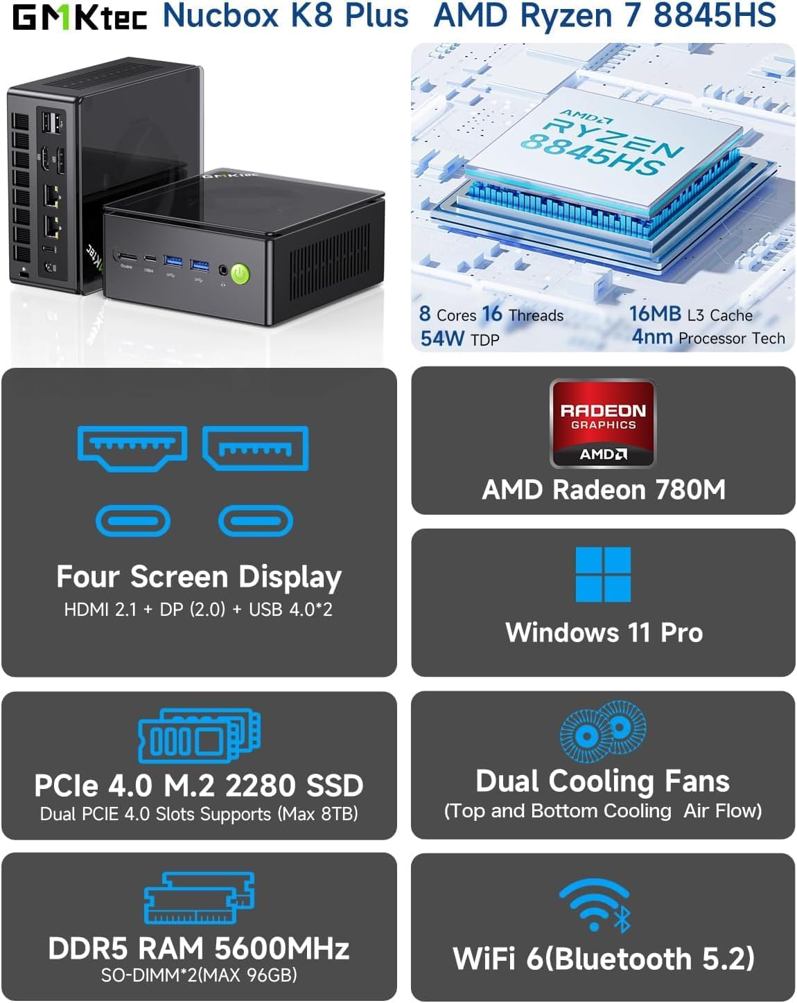 GMKtec K8 Plus Mini PC: Ryzen 7 Power, No Compromise