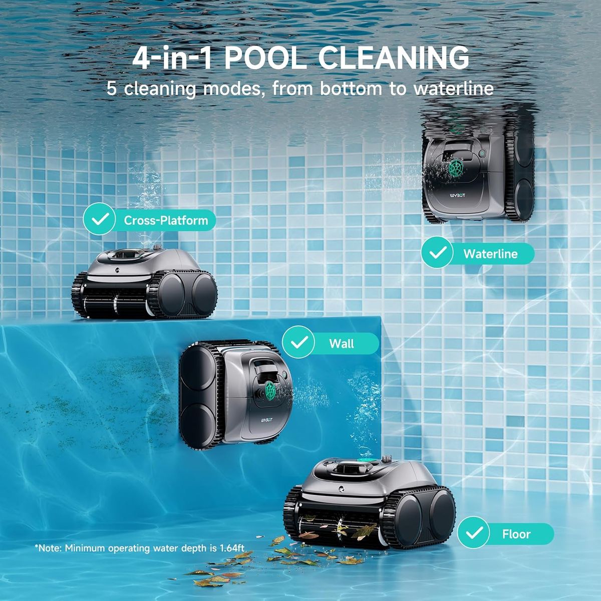 WYBOT C1 Cordless Robotic Pool Vacuum: Clean Pools, Zero Hassle